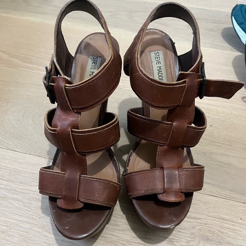 Steve Madden Leather Heel Sandals